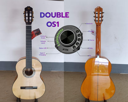 Guitarra flamenca Modesto Malla "Manuela"/D Cipres real Español TAPA MACIZA, autoamplificada Double OS1