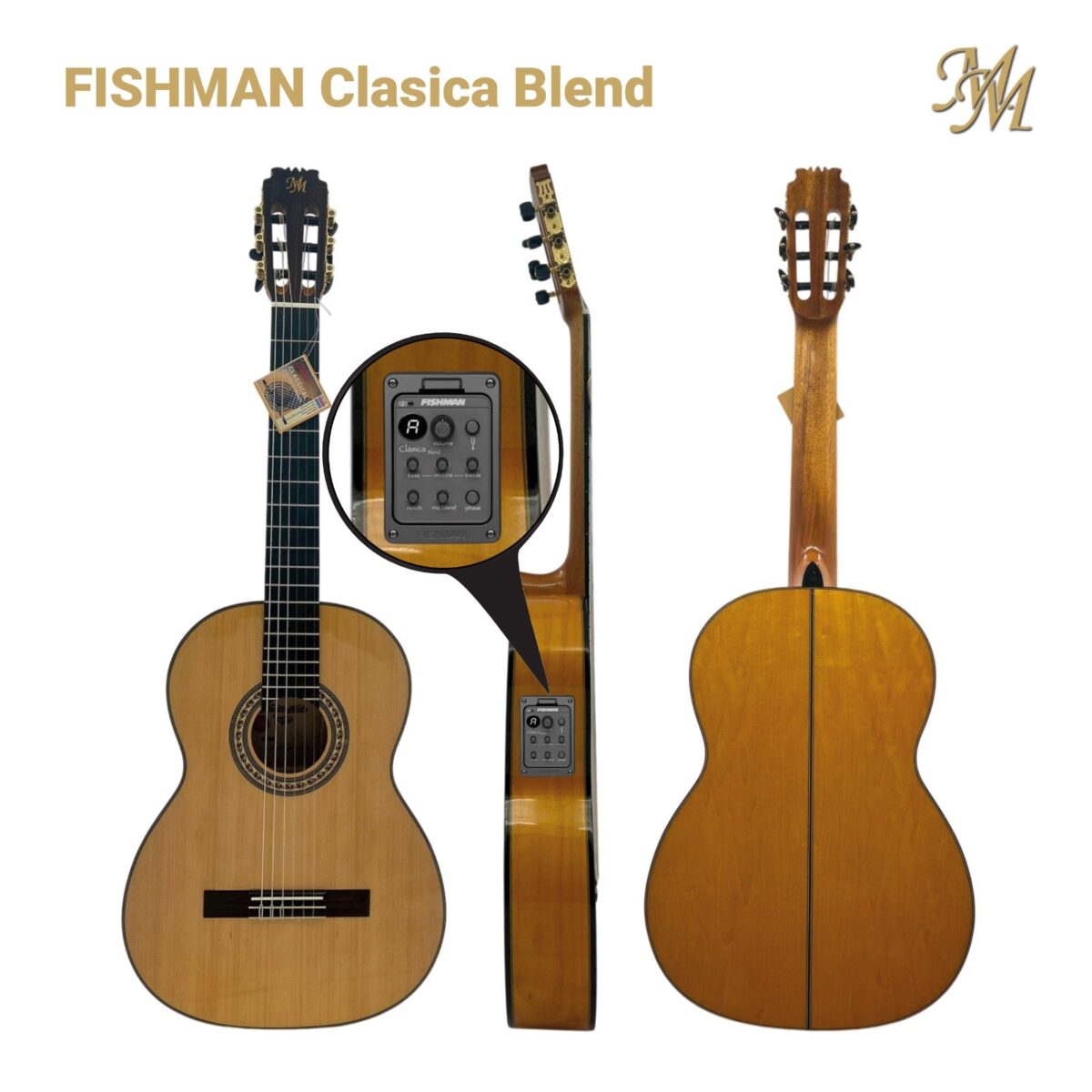 Guitarra Flamenca: "Chata" color natural, Fishman Clásica blend Original USA