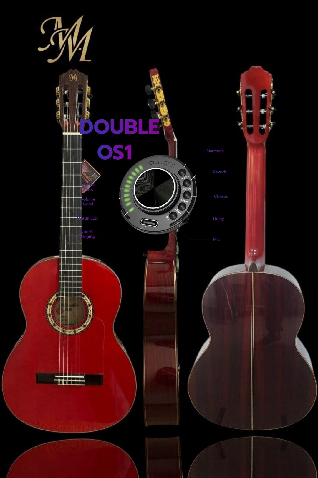 Guitarra Flamenca "Candela" roja OS1