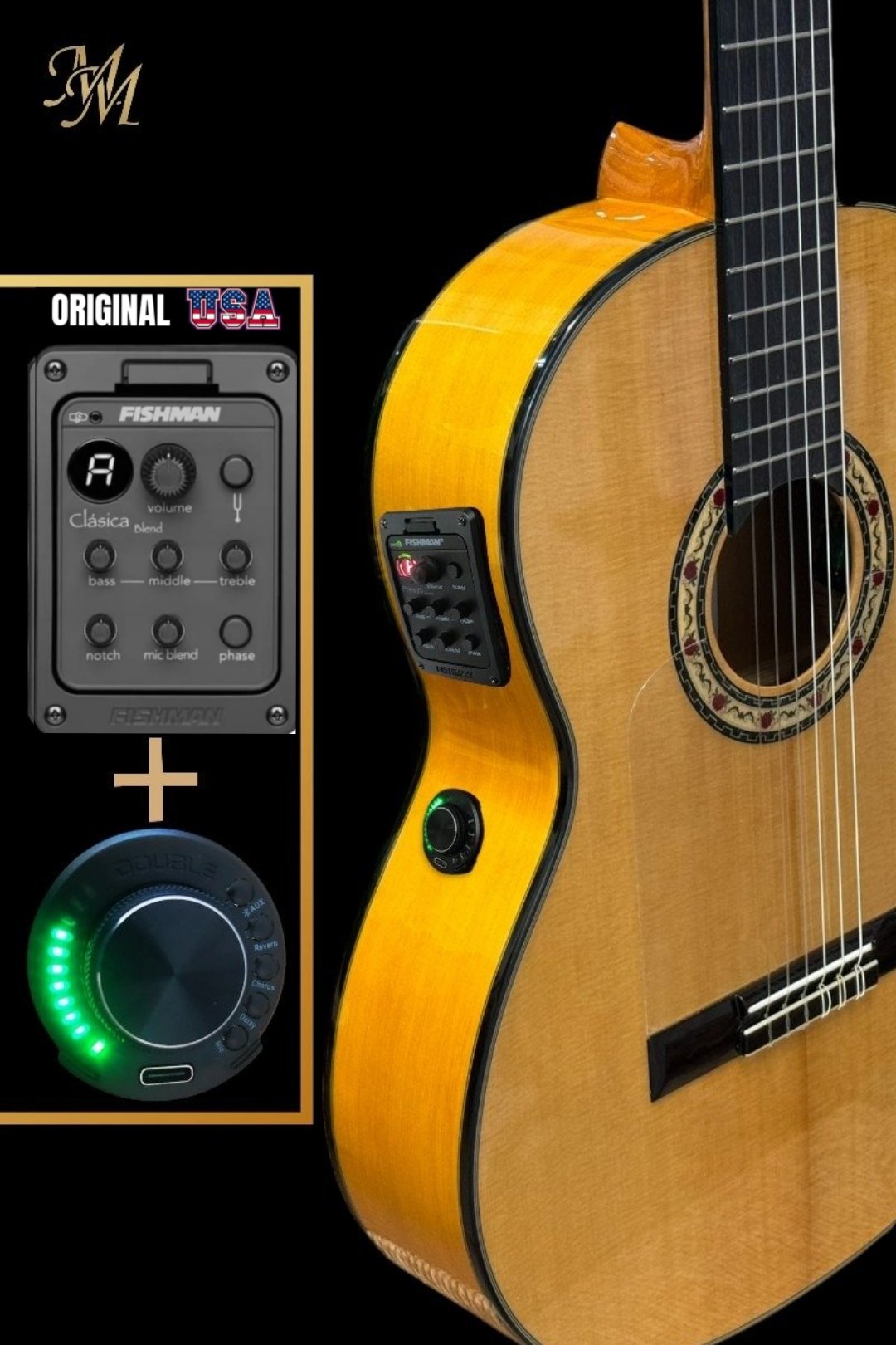 Guitarra flamenca  "Manuela" color natural OS1 + Fishman Clasica blend. Cipres real Español