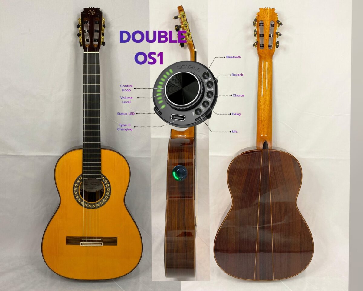 Guitarra flamenca"CAMBORIA" toda maciza Artesana Profesional color naranja OS1