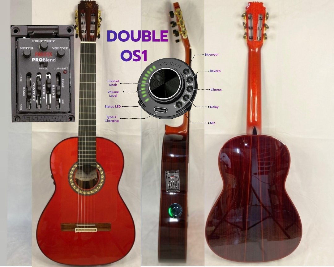 Guitarra flamenca "CAMBORIA" toda maciza Artesana Profesional color rojo OS1 + Prefix Pro blend