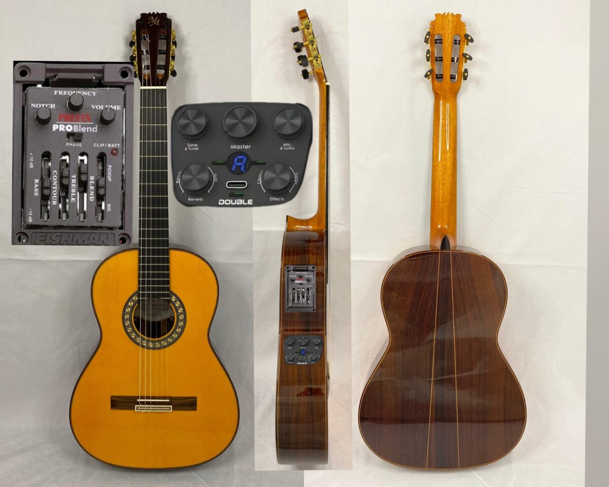 Guitarra flamenca "CAMBORIA" toda maciza Artesana Profesional color naranja S1 MAX + Prefix Pro blend