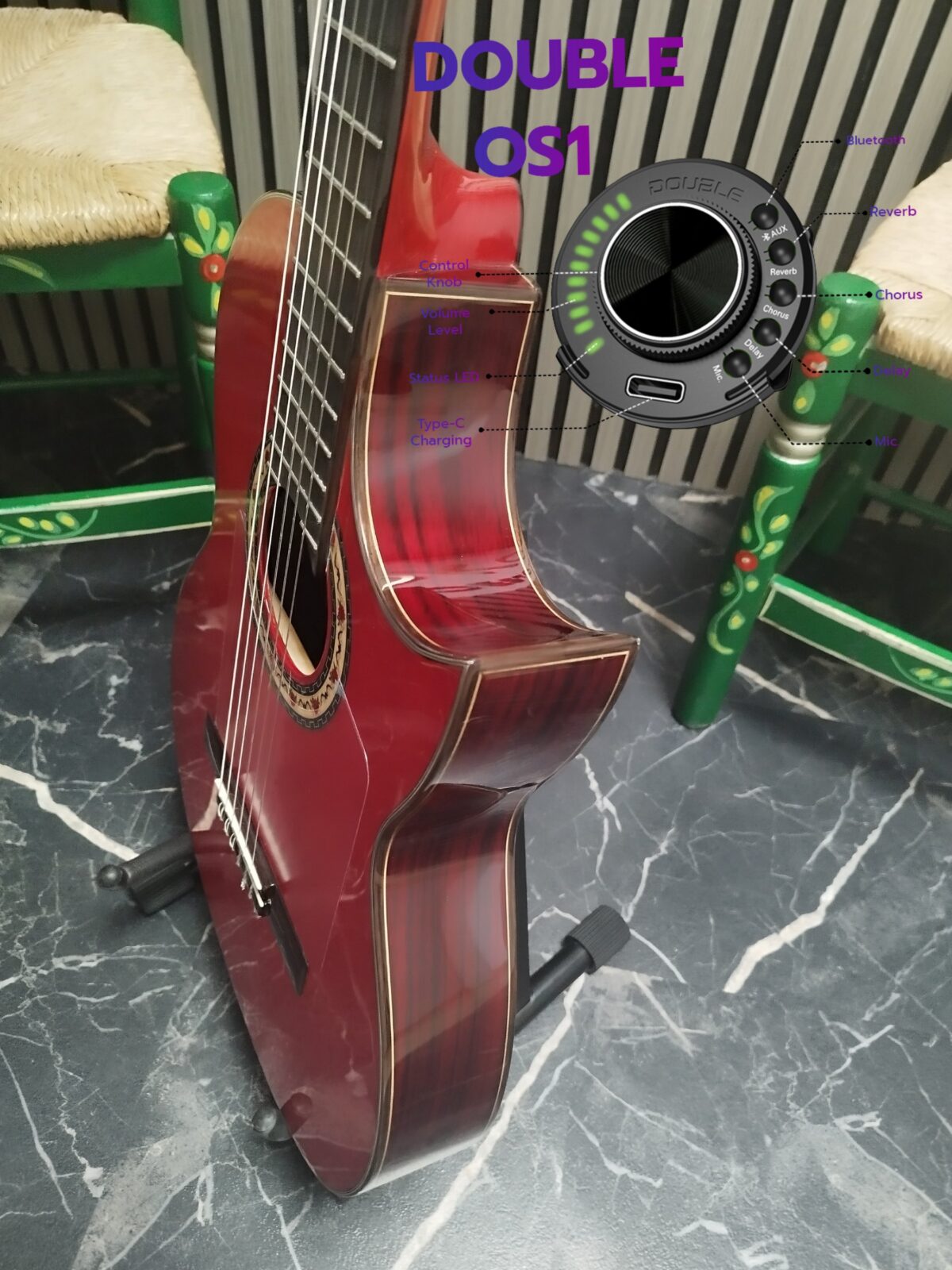 Guitarra flamenca "Flaca", CUT roja OS1. Palosanto de India