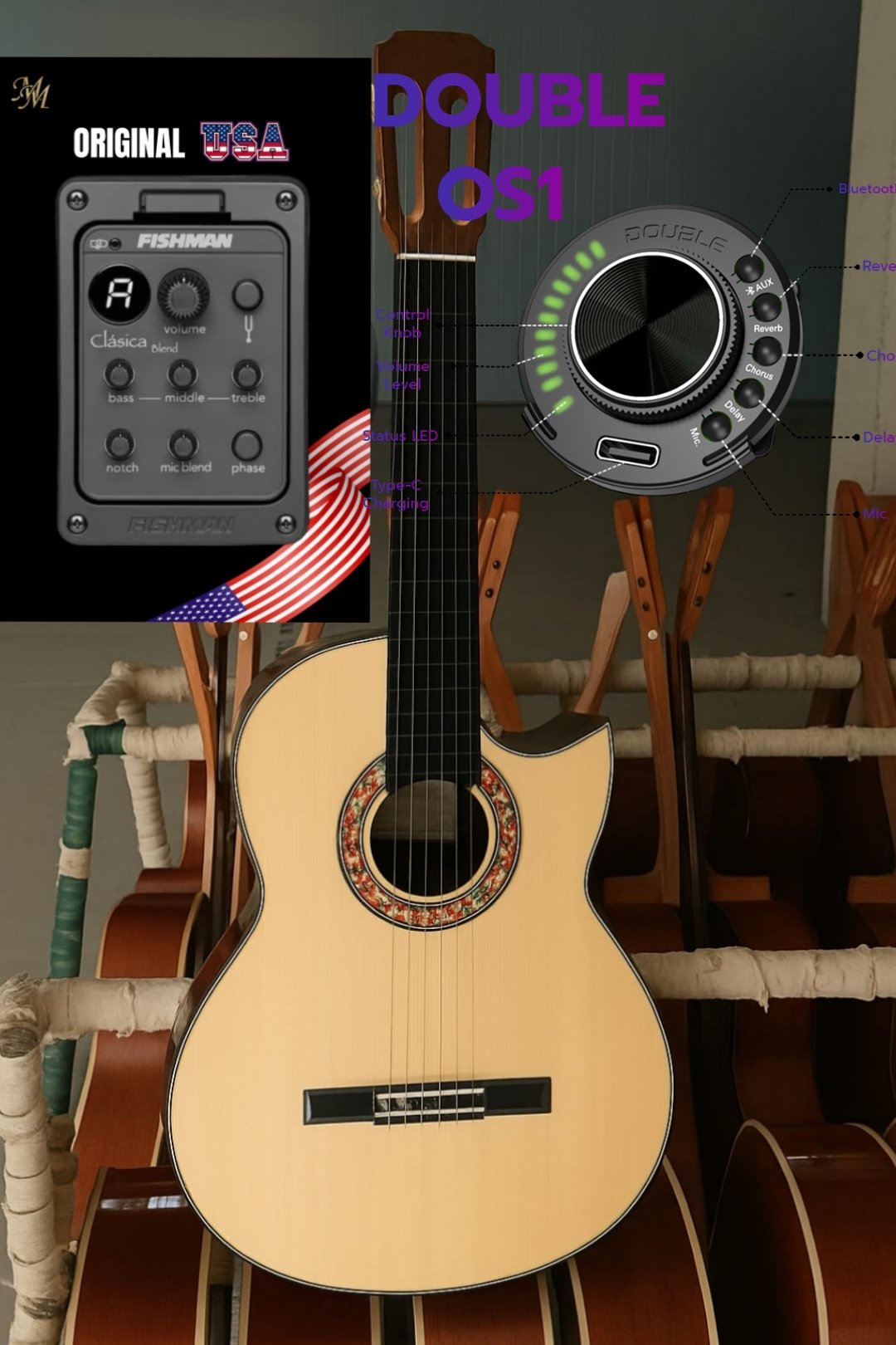 Guitarra flamenca "Candela" CUT natural OS1 + Fishman Clásica blend. Palosanto de India