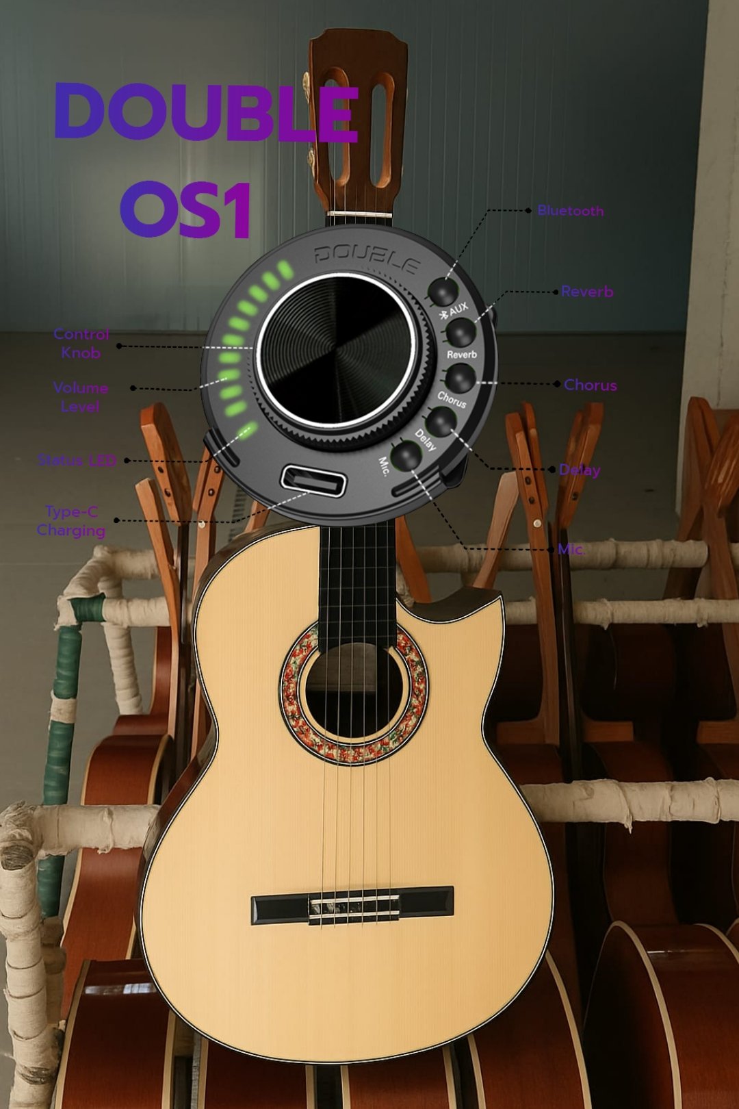 Guitarra flamenca "Candela", CUT natural OS1. Palosanto de India