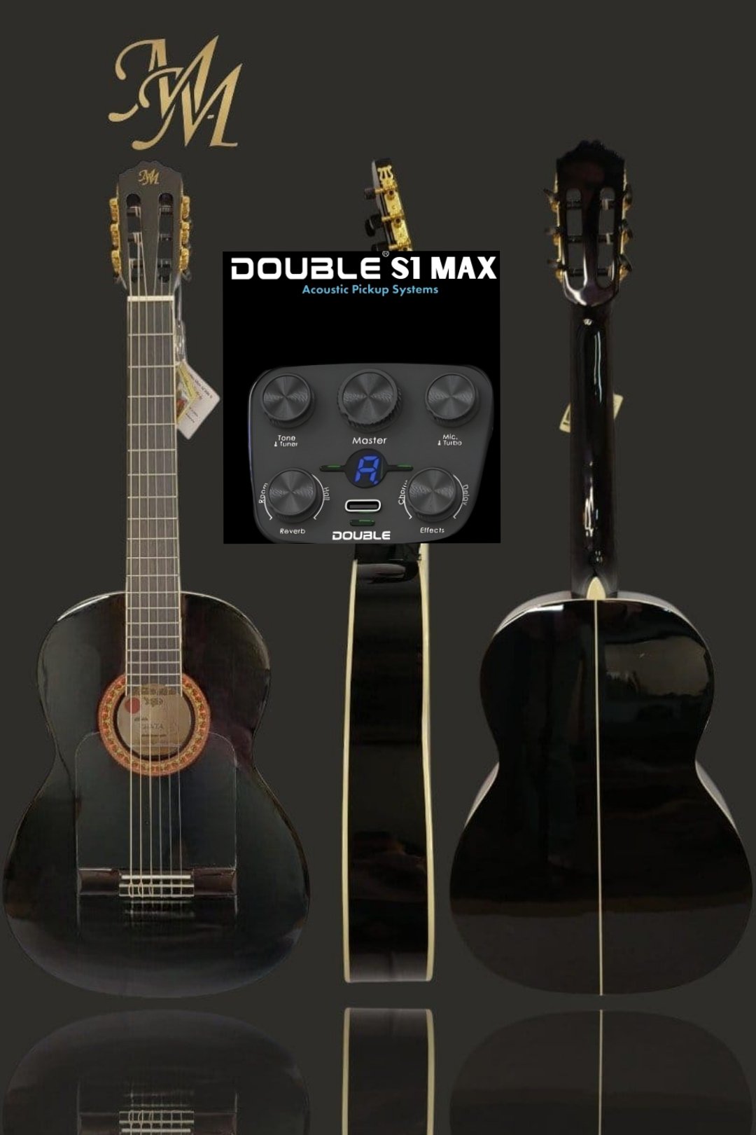 Guitarra Flamenca "Chata" negra, S1 MAX