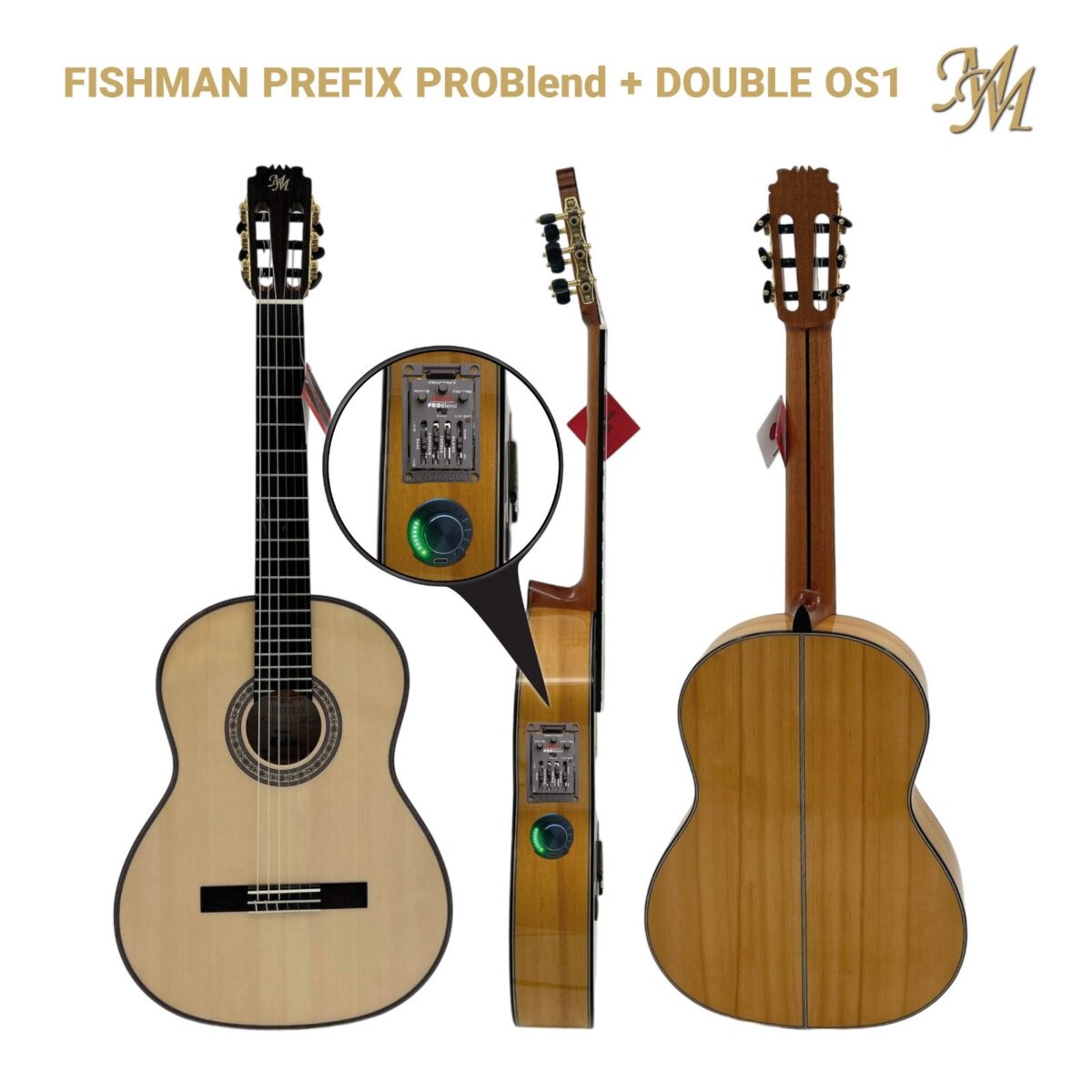 Guitarra Flamenca Serie Superior, modelo "RUBIA" color natural Cipres Real Español Fishman Prefix Pro blend+ Double OS1