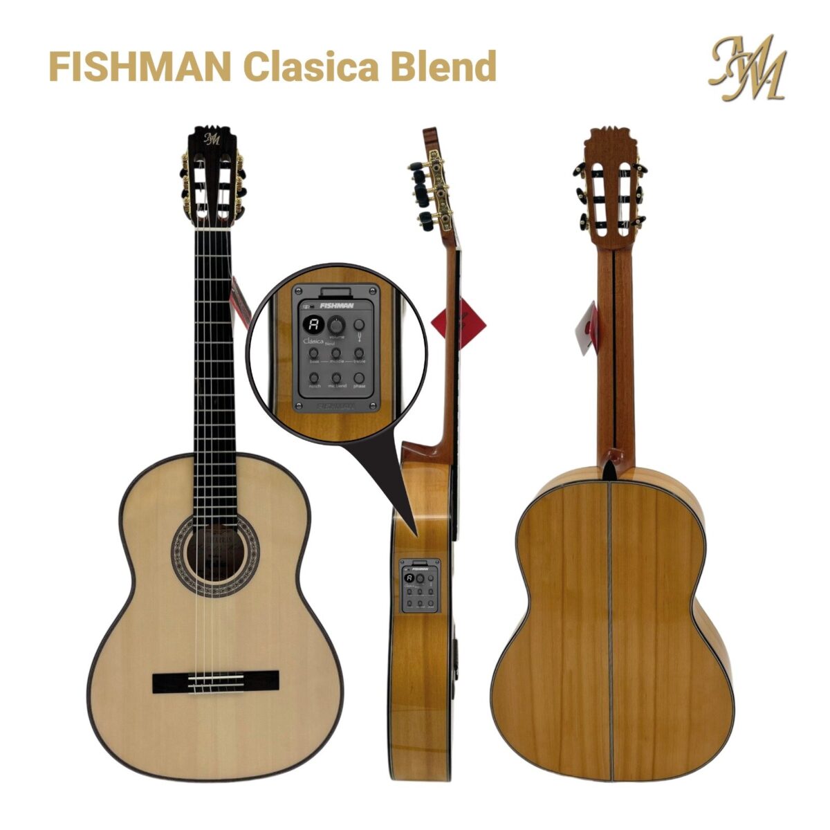 Guitarra Flamenca Serie Superior, modelo "RUBIA" color natural Cipres Real Español Fishman Clásica blend Original USA