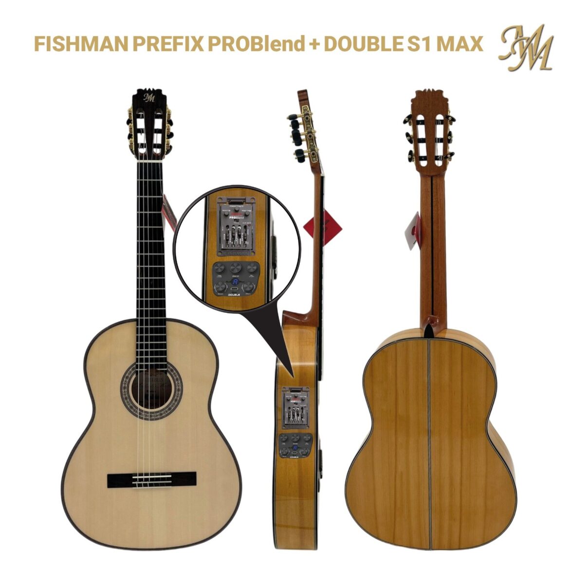 Guitarra Flamenca Serie Superior, modelo "RUBIA" color natural Cipres Real Español Fishman Prefix Pro blend+ Double S1 MAX