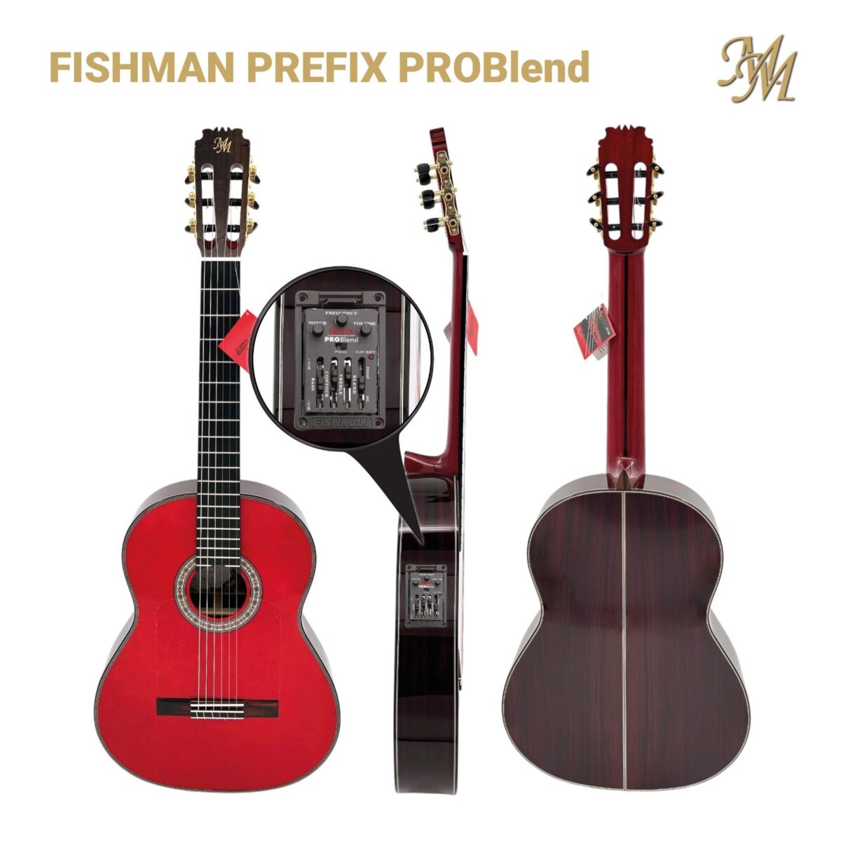 Guitarra Flamenca Serie Limitada "EL PERLA"color rojo Fishman Prefix Pro blend Original USA Palosanto de India