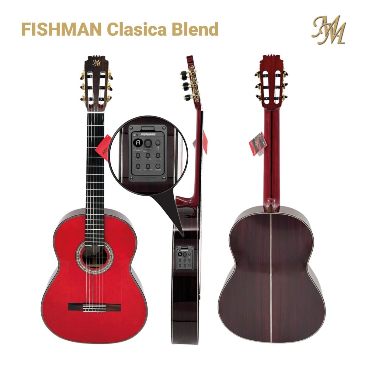 Guitarra Flamenca Serie Limitada "EL PERLA" color rojo Fishman Clásica blend Original USA Palosanto de India