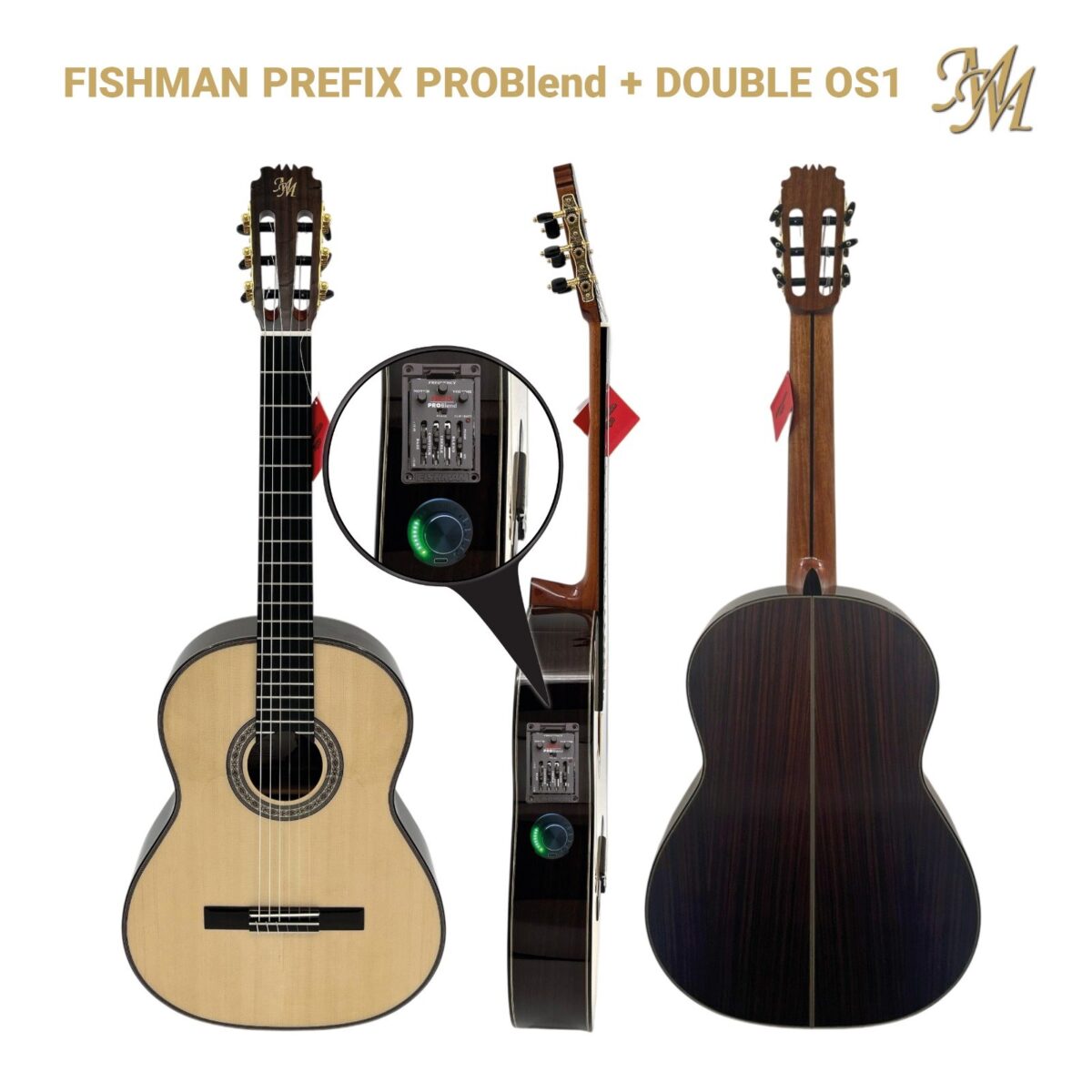 Guitarra Flamenca Serie Limitada "EL PERLA"color natural OS1 + Fishman Prefix Pro blend Original USA Palosanto de India