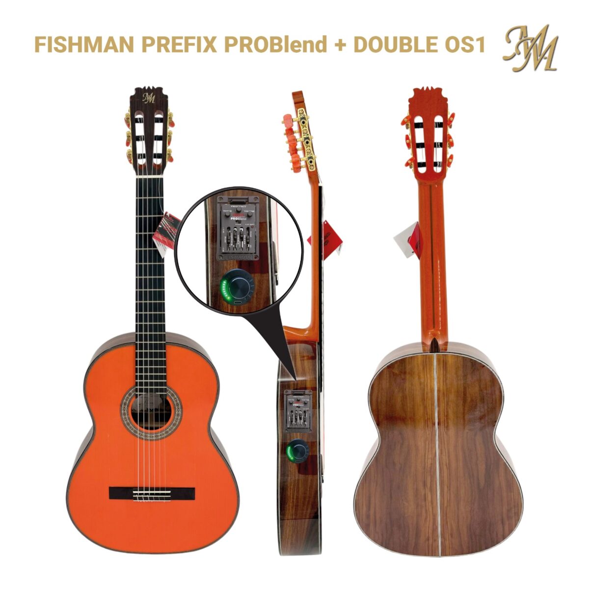Guitarra Flamenca Serie Limitada "DIEGO DEL MORAO" Color Naranja Pau Ferro. Fishman Prefix Pro blend + Double OS1