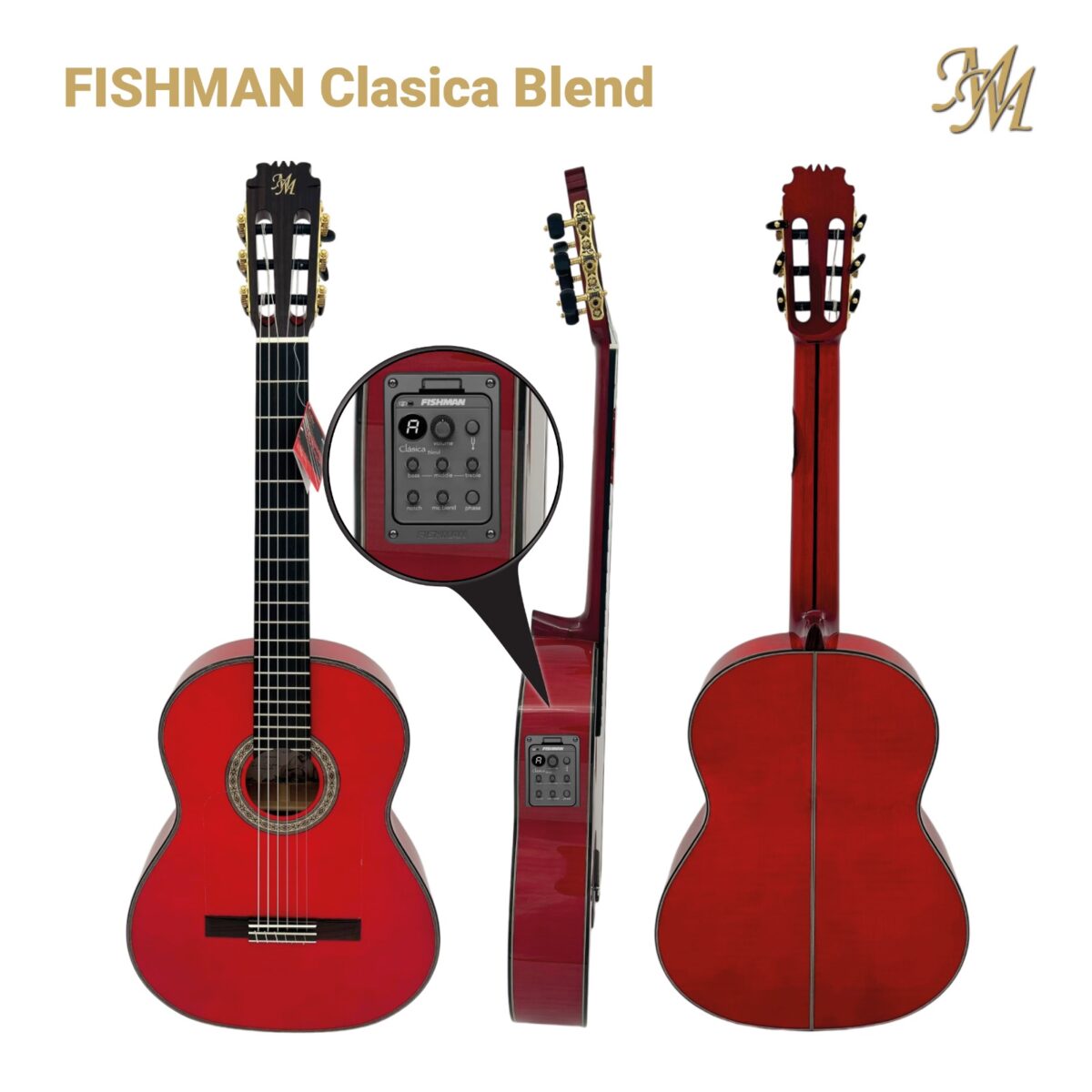 Guitarra Flamenca Serie Limitada "PACO CEPERO" Arce rizado, color rojo Fishman Clásica blend Original USA