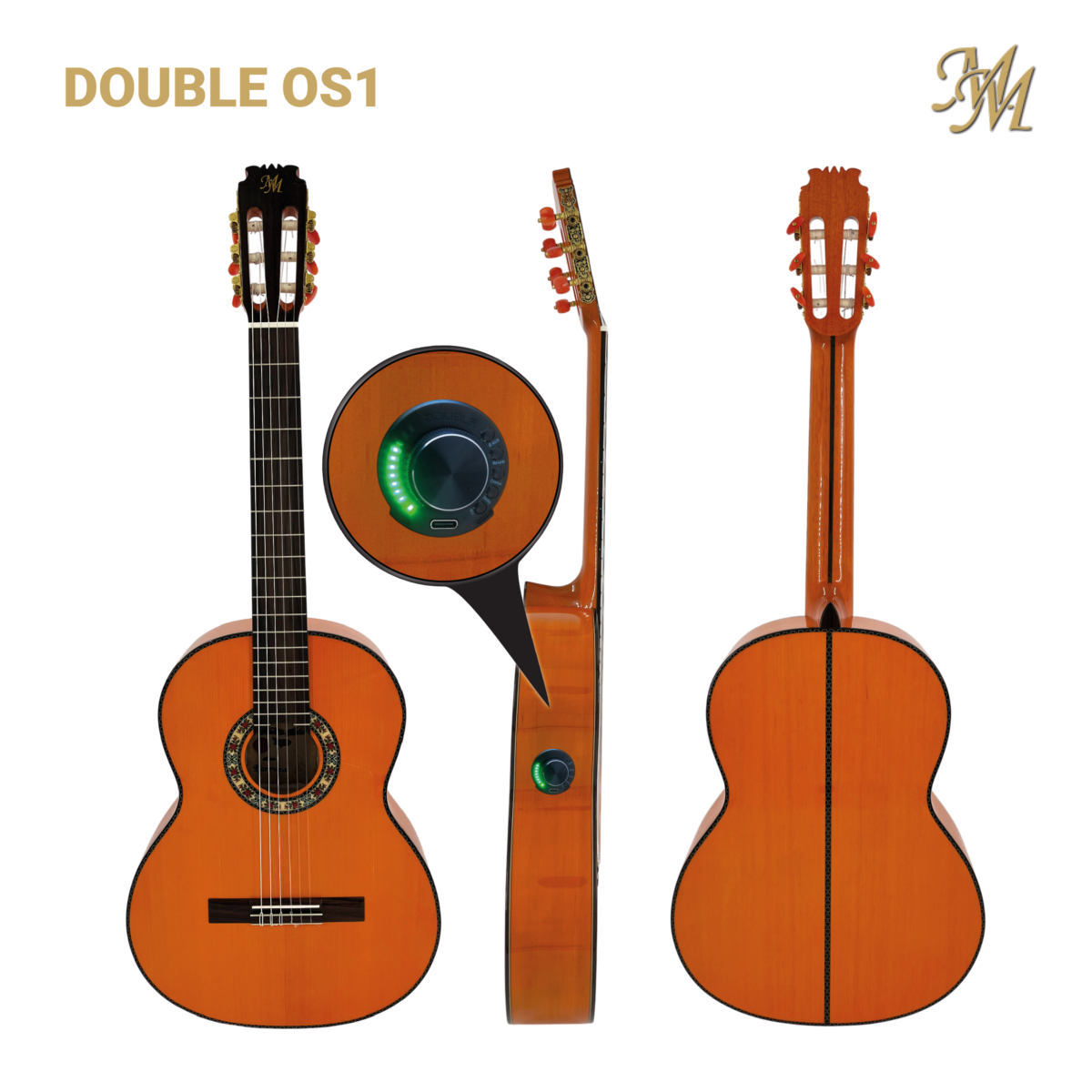 Guitarra Flamenca Farruca Double OS1, naranja
