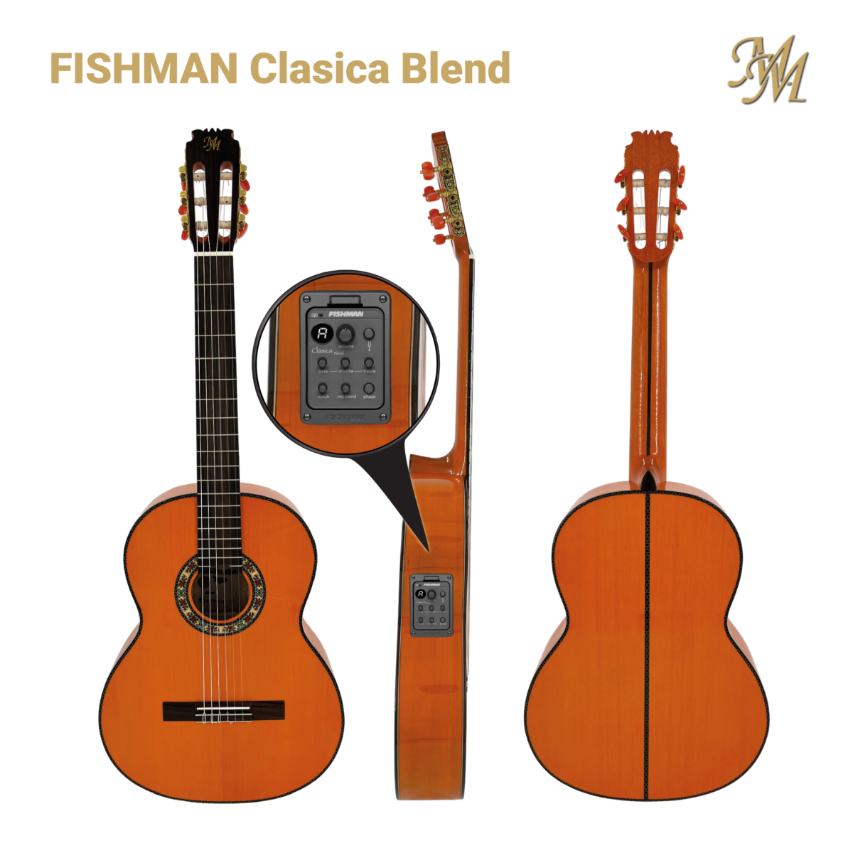 Guitarra Flamenca Farruca Fishman Clasica Blend, naranja