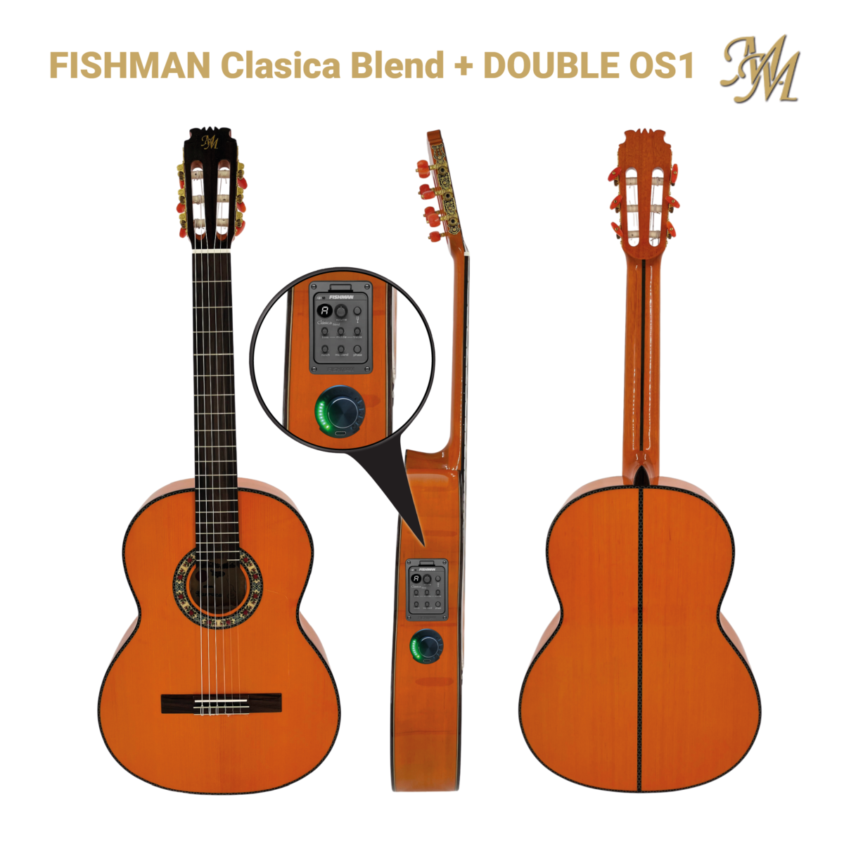 Guitarra Flamenca Farruca OS1 + Fishman clasica blend, naranja