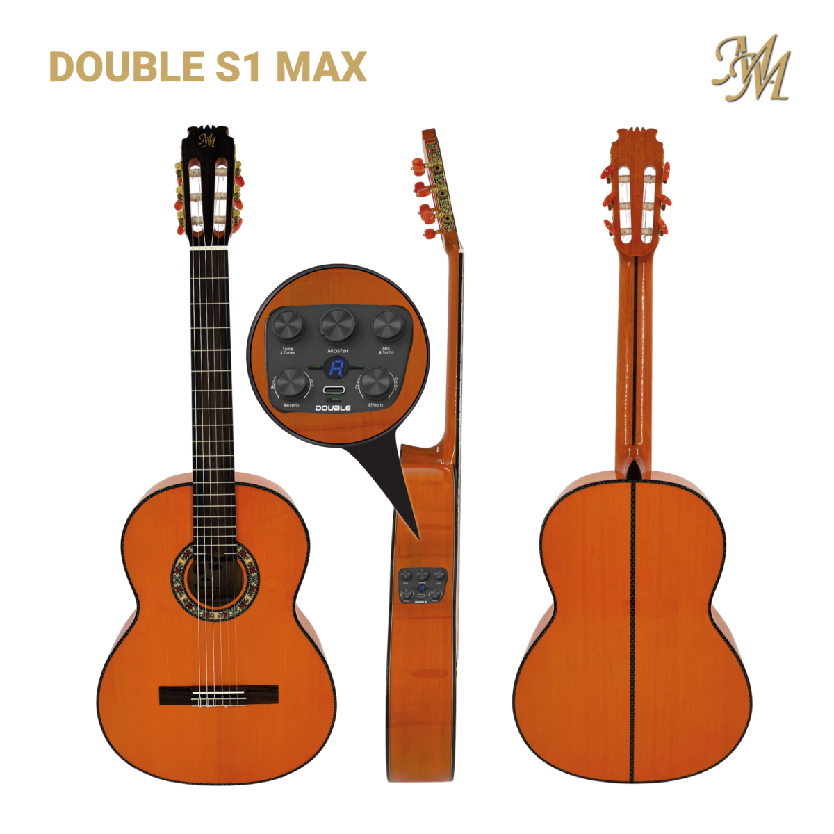 Guitarra Flamenca Farruca Double S1 Max, naranja
