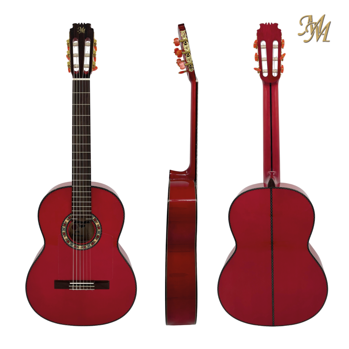 Guitarra Flamenca Farruca, color rojo