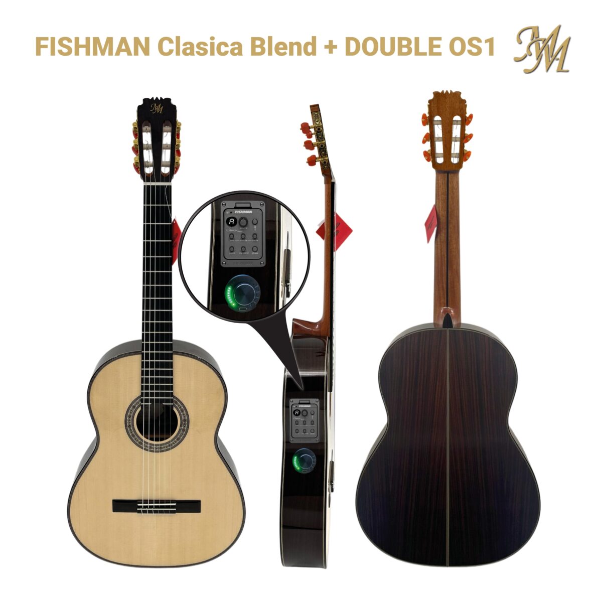 Guitarra Flamenca "Morena” (Palo santo de india) color Natural - OS1 + Clásica blend ORIGINAL USA