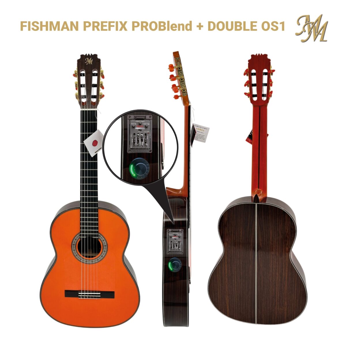 Guitarra Flamenca "Morena” (Palo santo de india) color Naranja - OS1 + Fishman Prefix Pro Blend