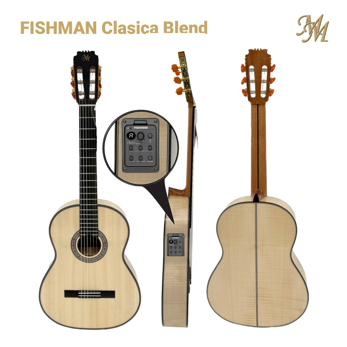 Guitarra Flamenca "Alameda” (Arce flameado) color Natural - Clásica blend ORIGINAL USA