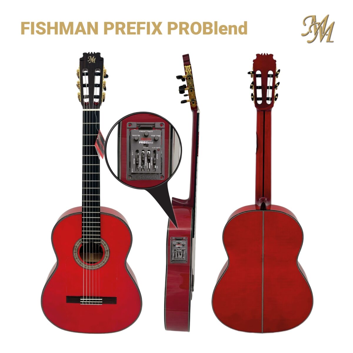 Guitarra Flamenca "Alameda” (Arce flameado) color Rojo  - Fishman Prefix Pro Blend