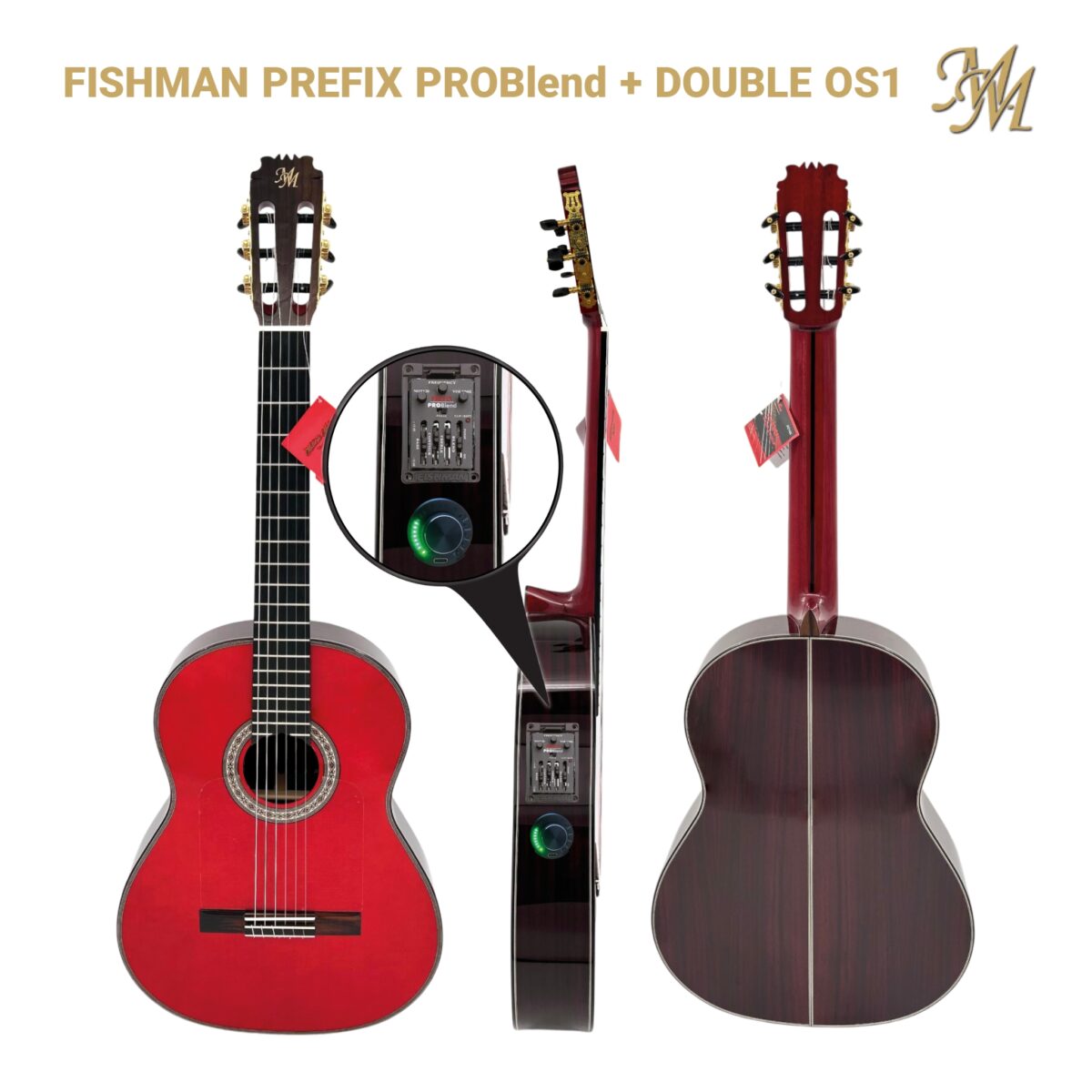 Guitarra Flamenca "Morena” (Palo santo de india) color Rojo - OS1 + Fishman Prefix Pro Blend