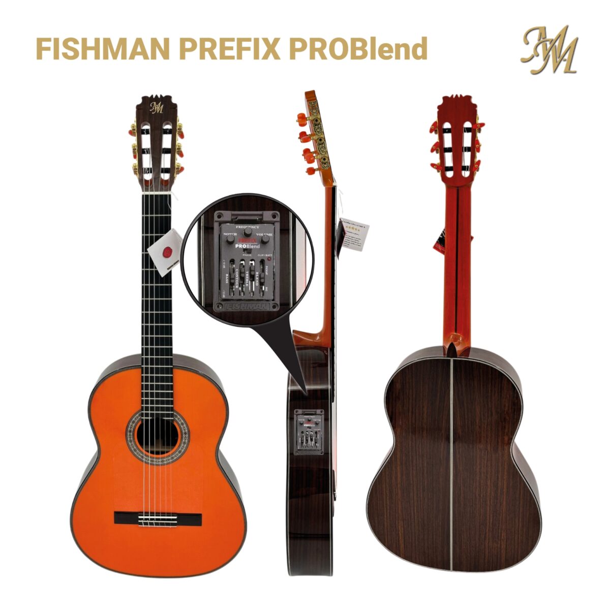 Guitarra Flamenca "Morena” (Palo santo de india) color Naranja - Fishman Prefix Pro Blend