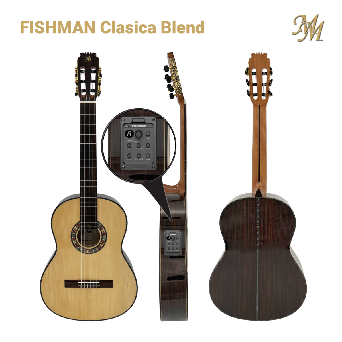 Guitarra Flamenca Zarzamora Fishman Clasica Blend, natural