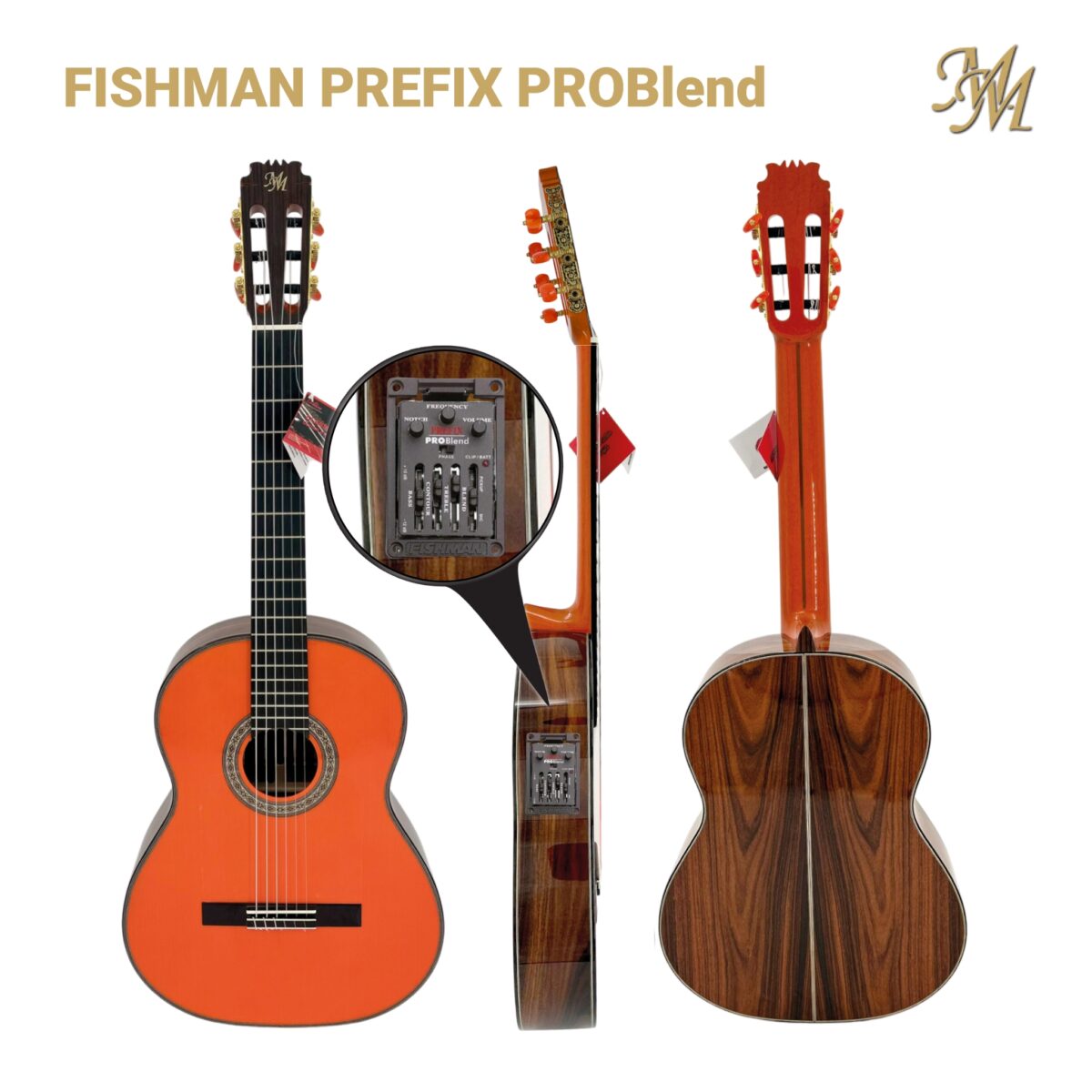 Guitarra Flamenca "Canela" (Pau Ferro) color Naranja - Fishman Prefix Pro Blend