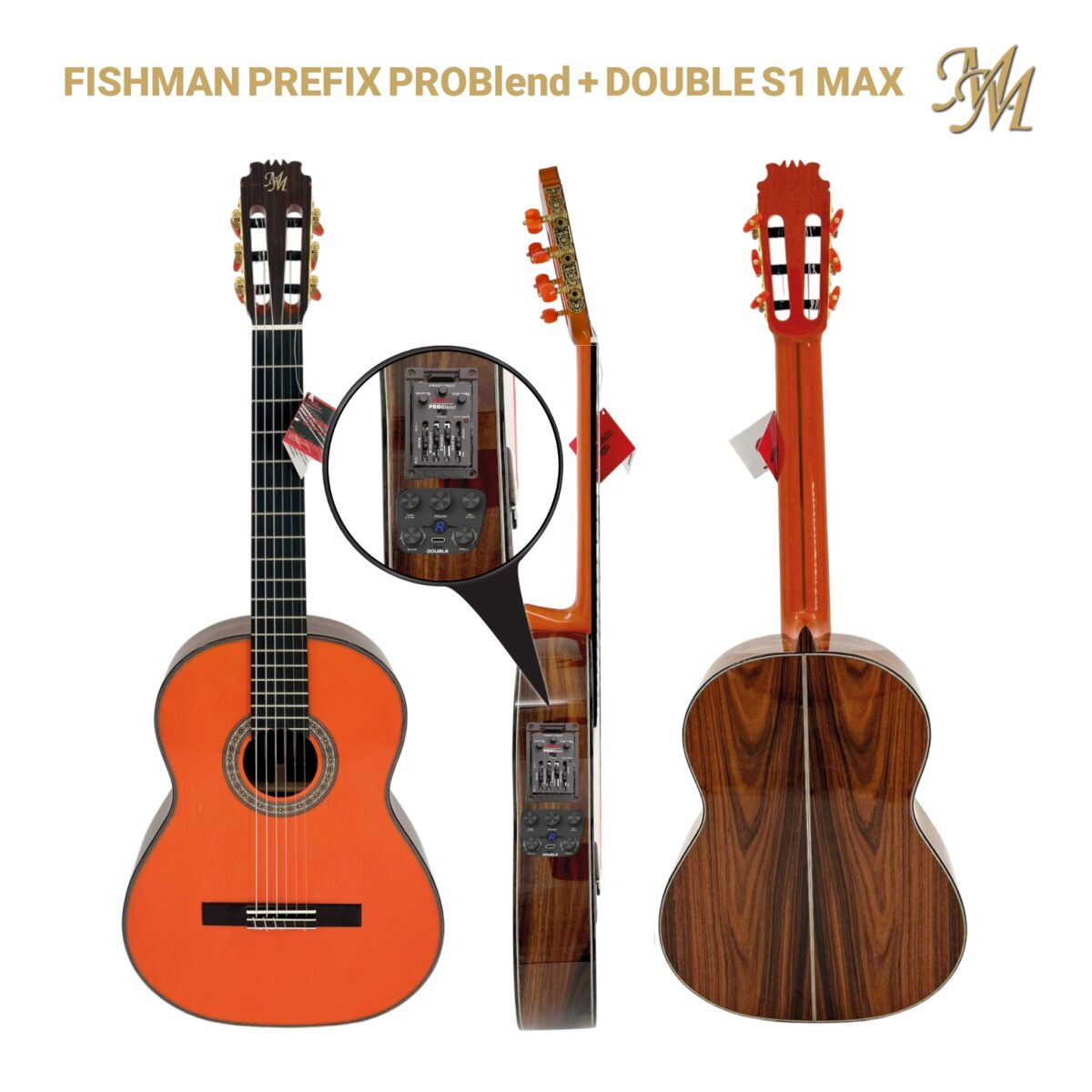 Guitarra Flamenca "Canela" (Pau Ferro) color Naranja - S1 MAX + Fishman Prefix Pro Blend