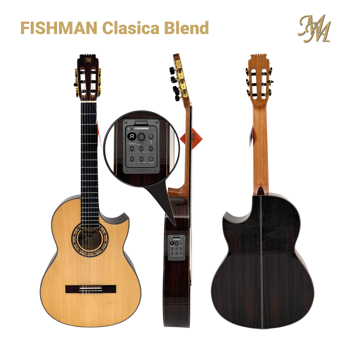 Guitarra flamenca "Candela" CUT natural Fishman Clásica blend. Palosanto de India