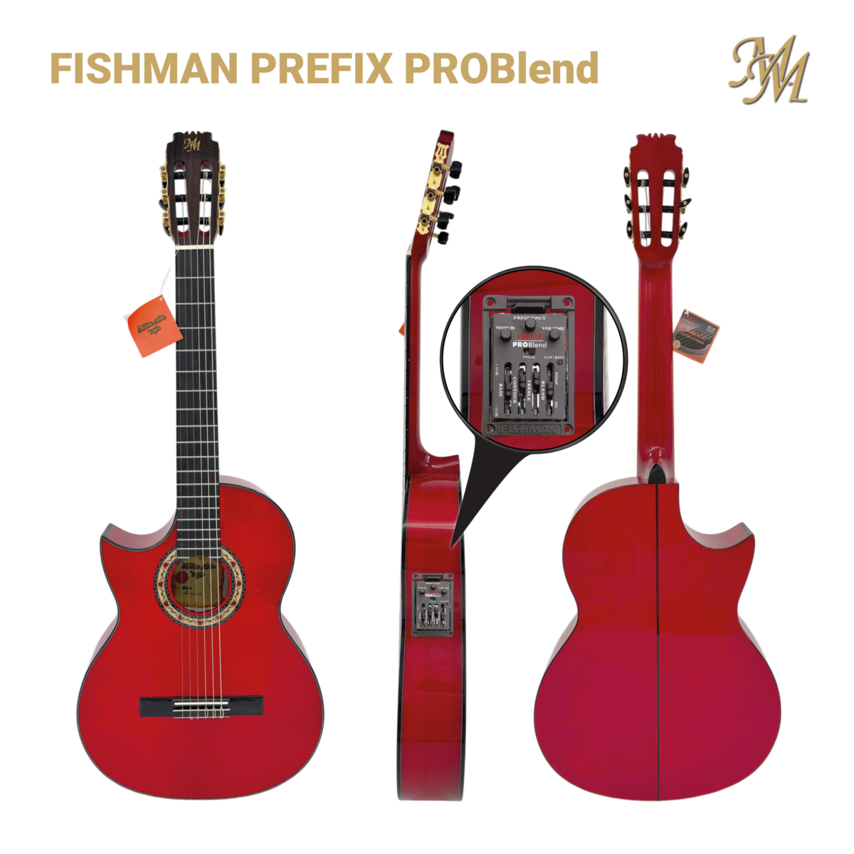 Guitarra flamenca "Manuela" CUT <span style="color:red;">ZURDA</span>  roja Prefix Pro blend ORIGINAL USA. Cipres real Español